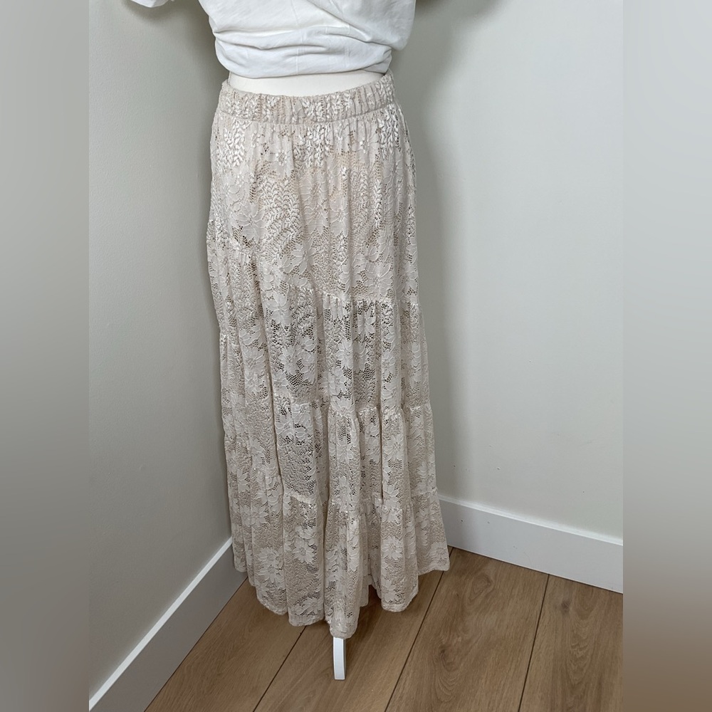 Altar'd State Cream Lace Maxi Skirt - Picture 5 of 11